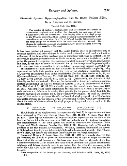 Electronic spectra, hyperconjugation, and the Baker–Nathan effect