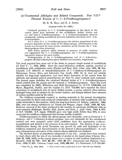 αβ-Unsaturated aldehydes and related compounds. Part VII. Thermal fission of 1: 1: 3-trialkoxypropanes