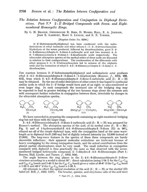 The relation between configuration and conjugation in diphenyl derivatives. Part V. 2: 2′-Bridged compounds with seven- and eight-membered homocyclic rings