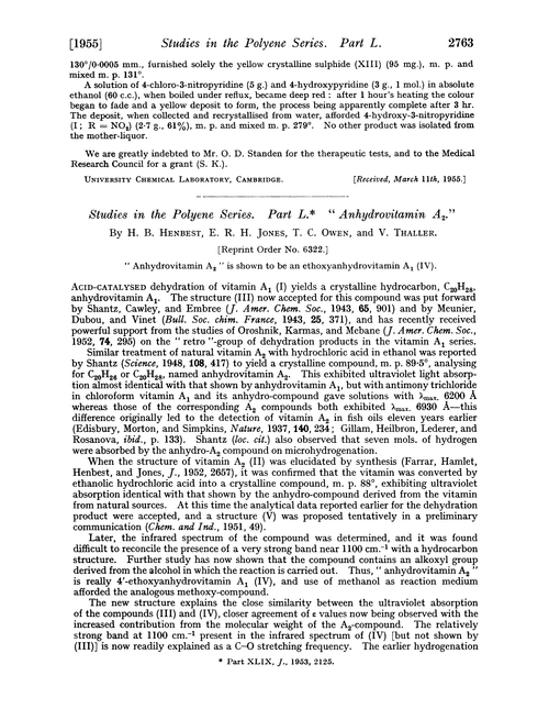 Studies in the polyene series. Part L. “Anhydrovitamin A2”