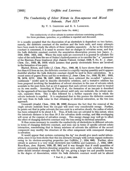 The conductivity of silver nitrate in non-aqueous and mixed solvents. Part III