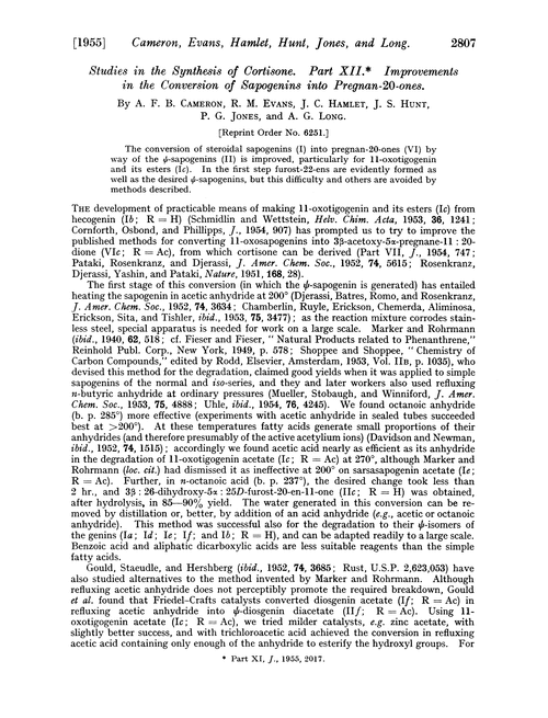 Studies in the synthesis of cortisone. Part XII. Improvements in the conversion of sapogenins into pregnan-20-ones