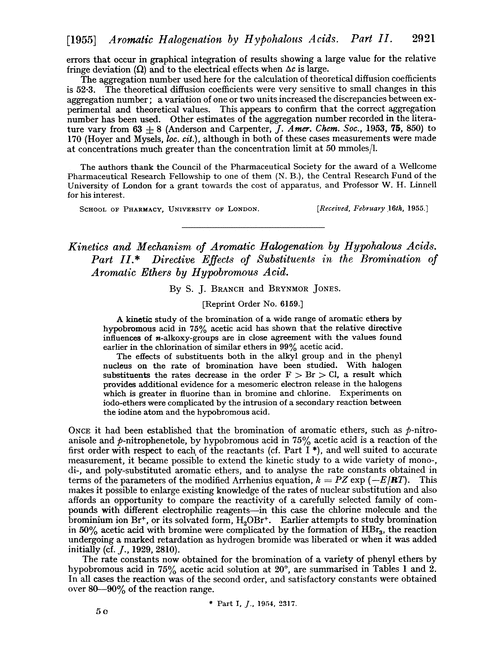 Kinetics and mechanism of aromatic halogenation by hypohalous acids. Part II. Directive effects of substituents in the bromination of aromatic ethers by hypobromous acid