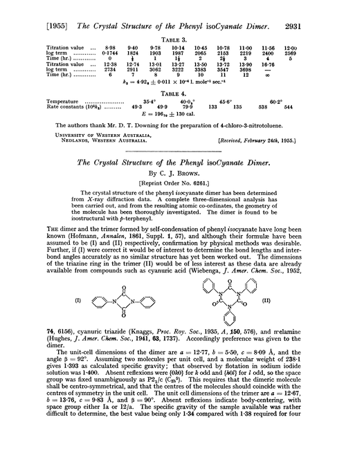 The crystal structure of the phenyl isocyanate dimer