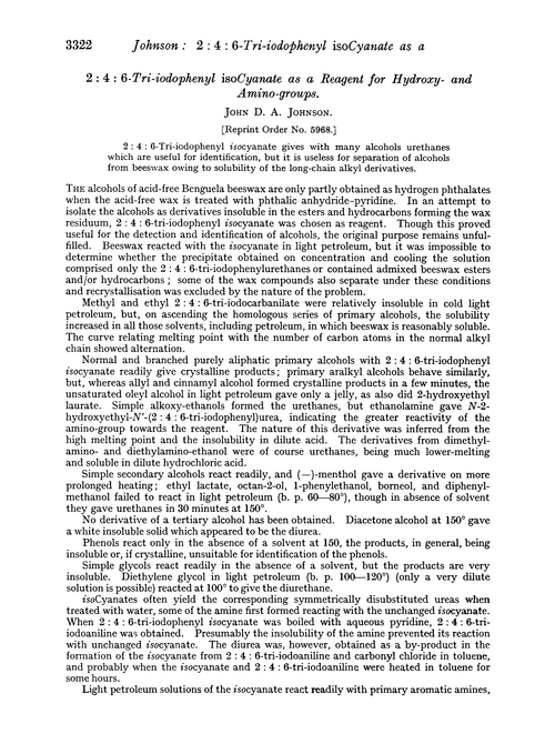 2 : 4 : 6-Tri-iodophenyl isocyanate as a reagent for hydroxy- and amino-groups