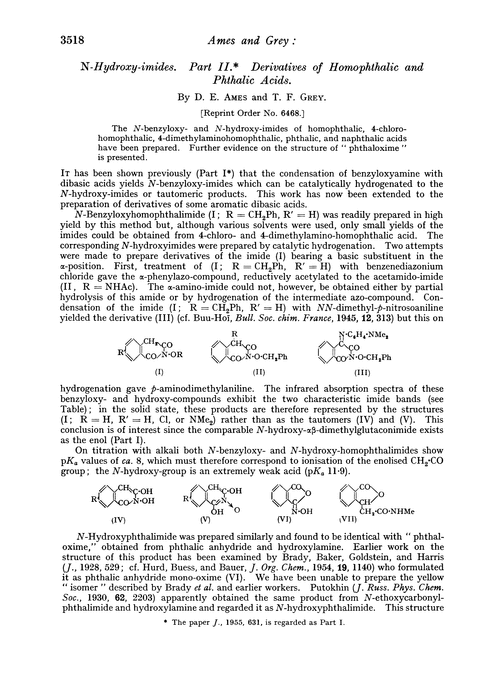 N-hydroxy-imides. Part II. Derivatives of homophthalic and phthalic acids
