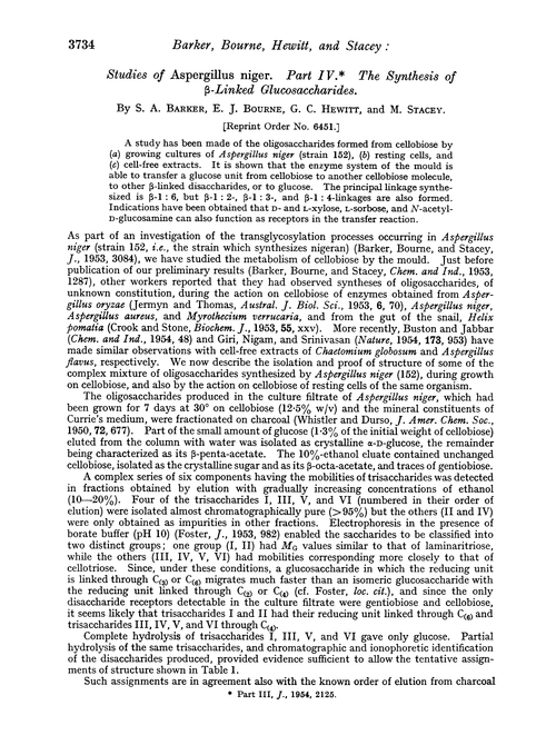 Studies of Aspergillus niger. Part IV. The synthesis of β-linked glucosaccharides