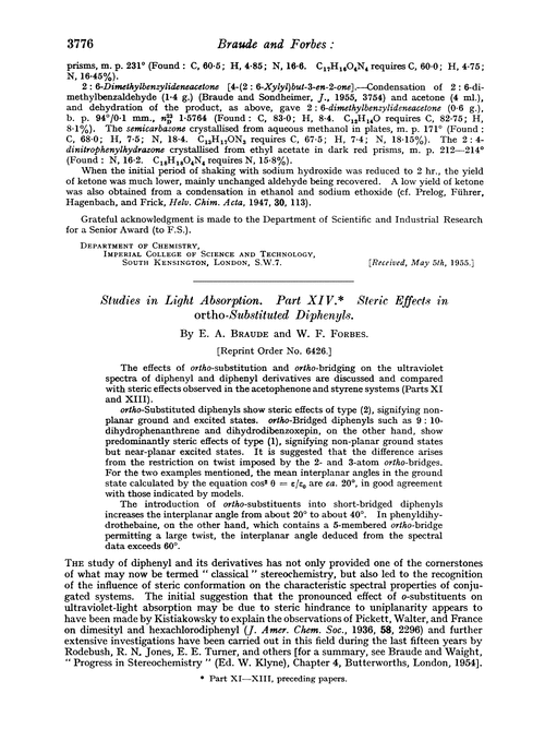 Studies in light absorption. Part XIV. Steric effects in ortho-substituted diphenyls