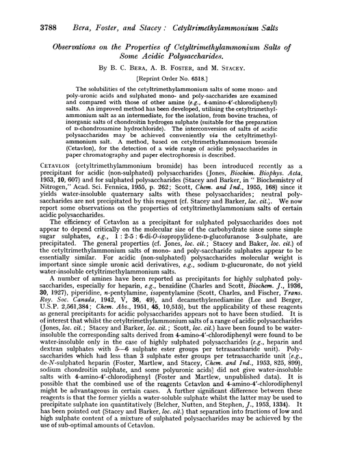 Observations on the properties of cetyltrimethylammonium salts of some acidic polysaccharides