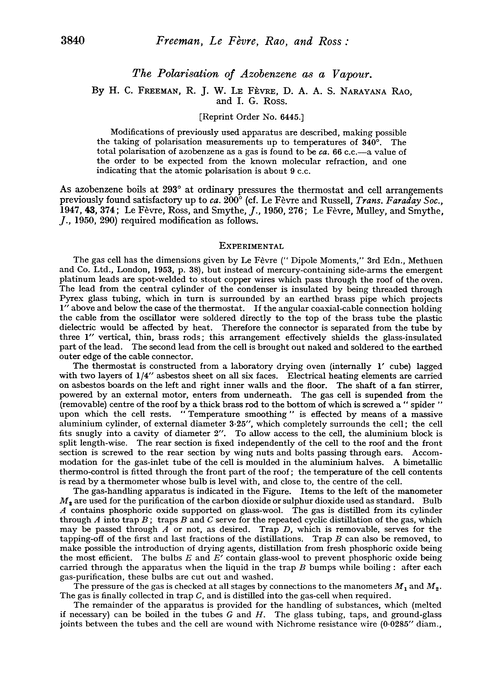 The polarisation of azobenzene as a vapour