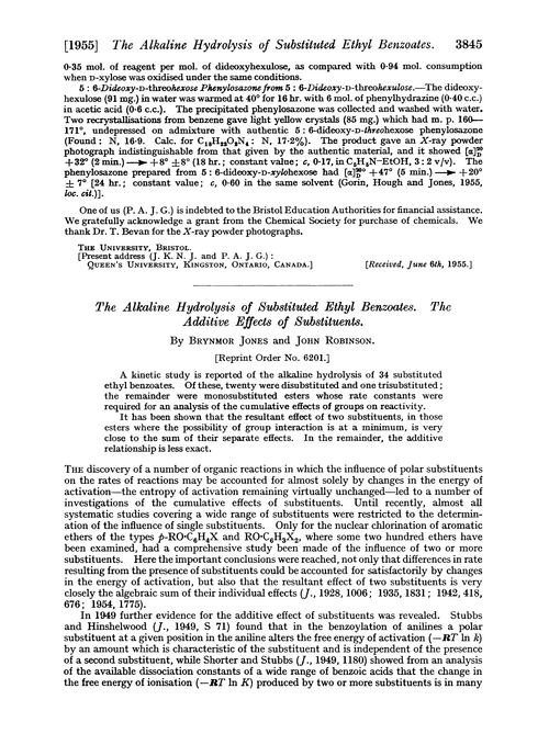 The alkaline hydrolysis of substituted ethyl benzoates. The additive effects of substituents