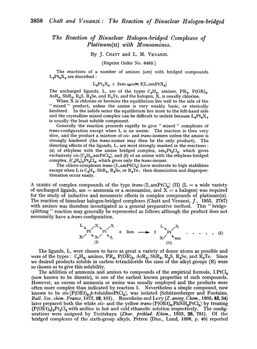 The reaction of binuclear halogen-bridged complexes of platinum(II) with monoamines