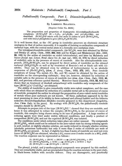 Palladium(0) compounds. Part I. Diisonitrilopalladium(0) compounds