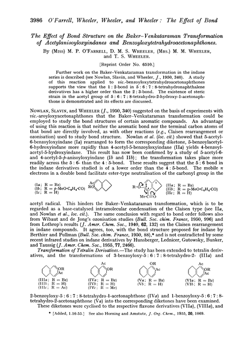 The effect of bond structure on the Baker–Venkataraman transformation of acetylanisoyloxyindanes and benzoyloxytetrahydroacetonaphthones