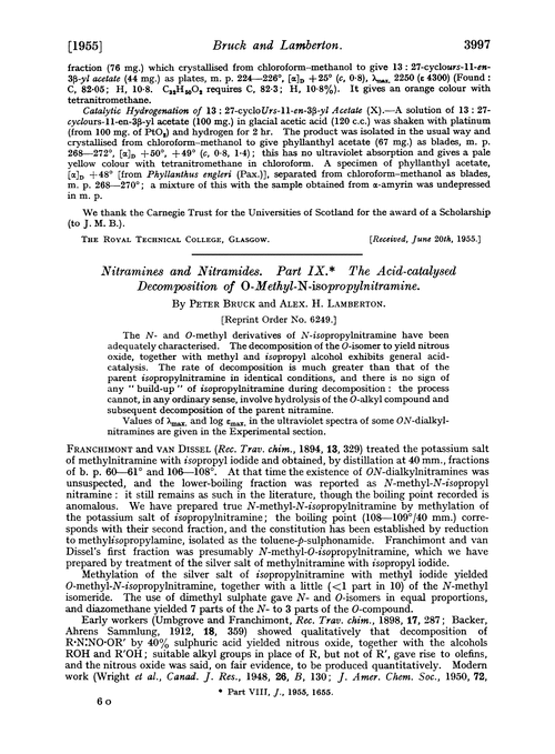 Nitramines and nitramides. Part IX. The acid-catalysed decomposition of O-methyl-N-isopropylnitramine