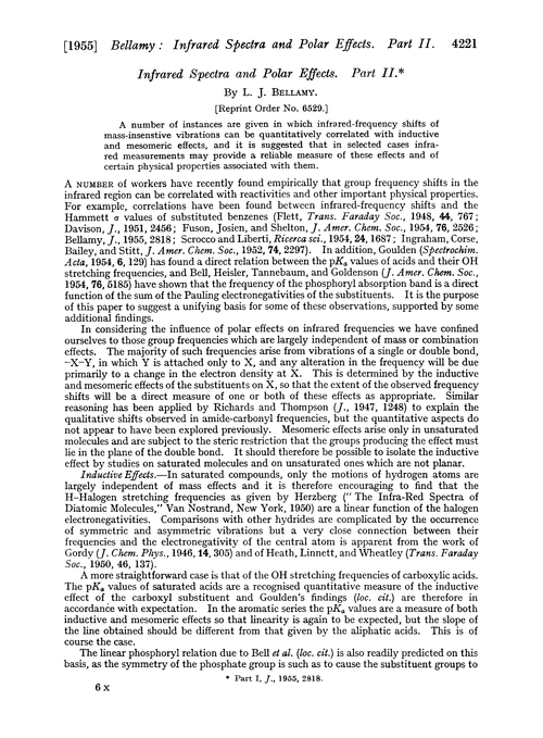 Infrared spectra and polar effects. Part II