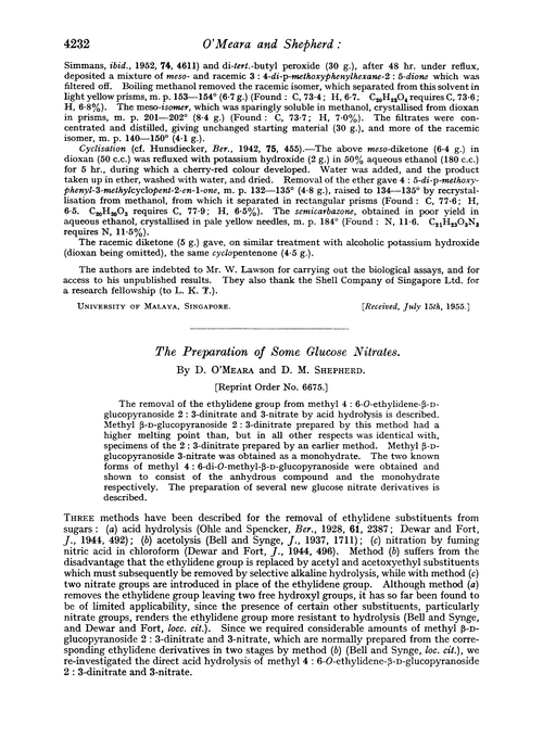 The preparation of some glucose nitrates