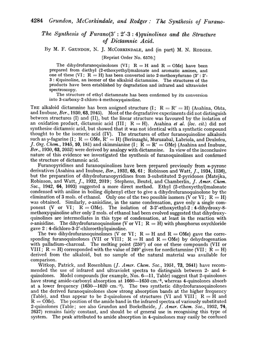 The synthesis of furano(3′ : 2′-3 : 4)quinolines and the structure of dictamnic acid