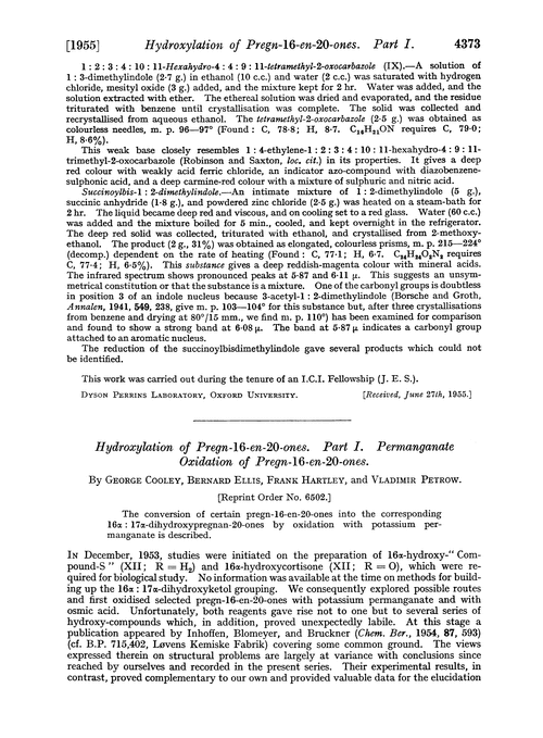 Hydroxylation of pregn-16-en-20-ones. Part I. Permanganae oxidation of pregn-16-en-20-ones