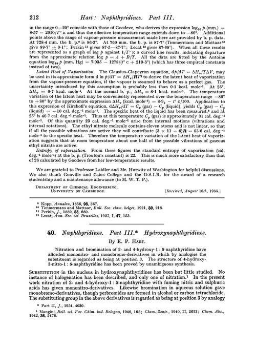 40. Naphthyridines. Part III. Hydroxynaphthyridines