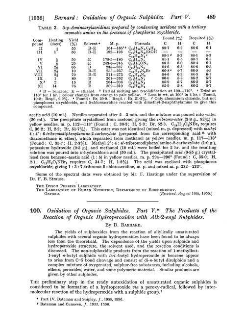 100. Oxidation of organic sulphides. Part V. The products of the reaction of organic hydroperoxides with alk-2-enyl sulphides