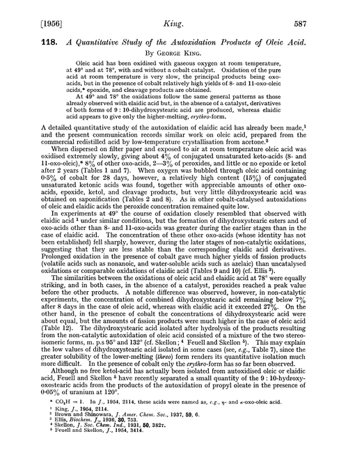 118. A quantitative study of the autoxidation products of oleic acid