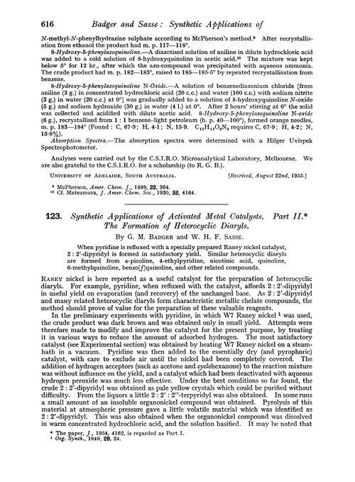 123. Synthetic applications of activated metal catalysts. Part II. The formation of heterocyclic diaryls