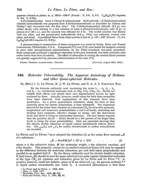 142. Molecular polarisability. The apparent anisotropy of methane and other quasi-spherical molecules