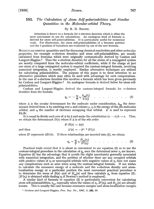 151. The calculation of atom self-polarizabilities and similar quantities in the molecular-orbital theory
