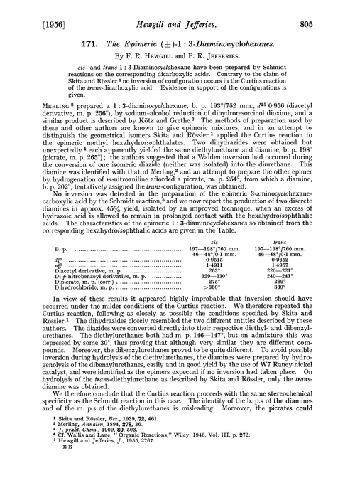 171. The epimeric (±)-1 : 3-diaminocyclohexanes