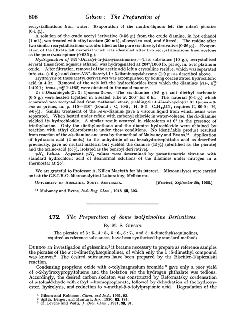 172. The preparation of some isoquinoline derivatives