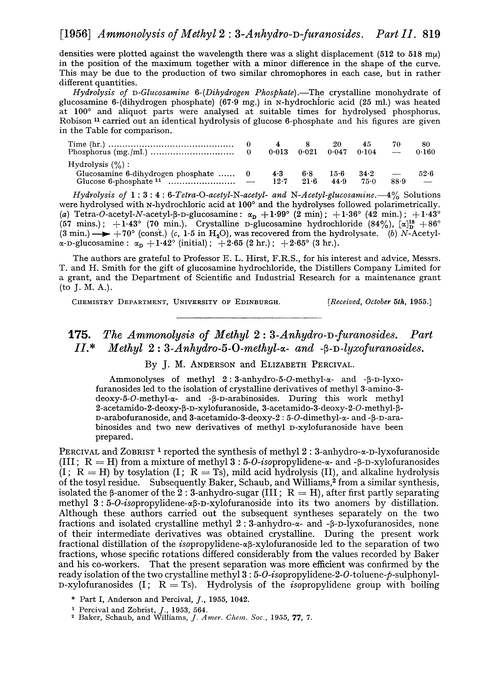 175. The ammonolysis of methyl 2 : 3-anhydro-D-furanosides. Part II. Methyl 2 : 3-anhydro-5-O-methyl-α- and -β-D-lyxofuranosides