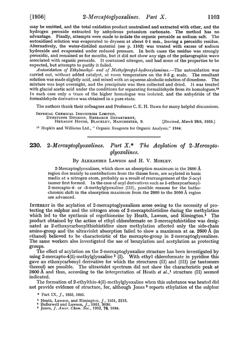 230. 2-Mercaptoglyoxalines. Part X. The acylation of 2-mercaptoglyoxalines