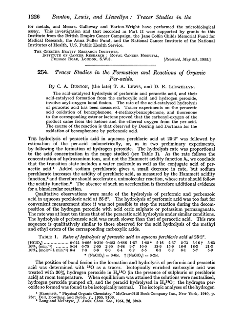 254. Tracer studies in the formation and reactions of organic per-acids