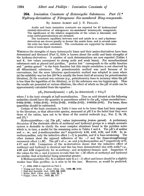 264. Ionization constants of heterocyclic substances. Part II. Hydroxy-derivatives of nitrogenous six-membered ring-compounds