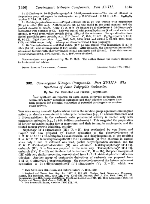 302. Carcinogenic nitrogen compounds. Part XVIII. The synthesis of some polycyclic carbazoles