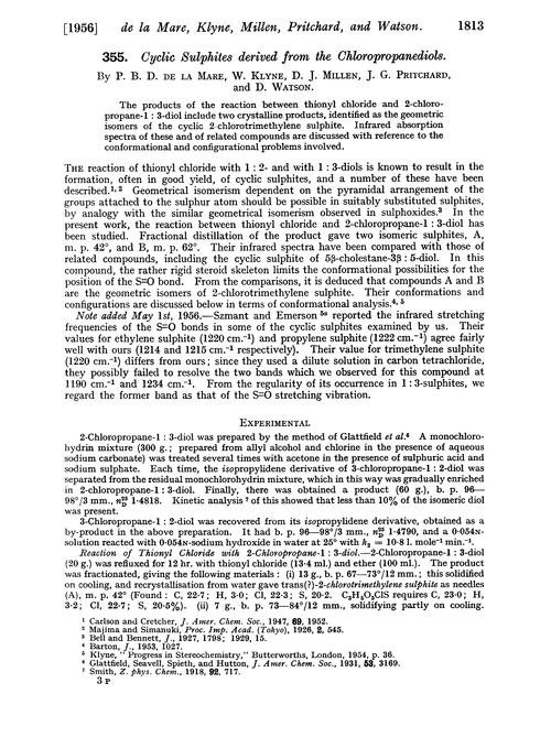 355. Cyclic sulphites derived from the chloropropanediols