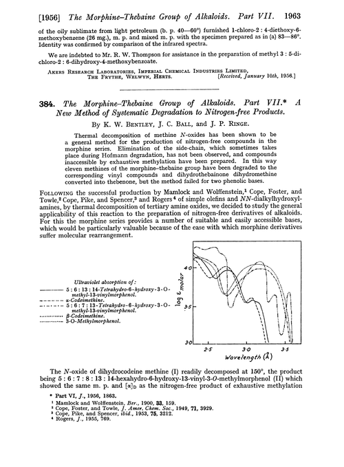 384. The morphine–thebaine group of alkaloids. Part VII. A. new method of systematic degradation to nitrogen-free products