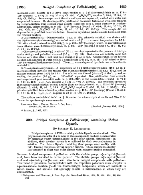 390. Bridged complexes of palladium(II) containing chelate ligands