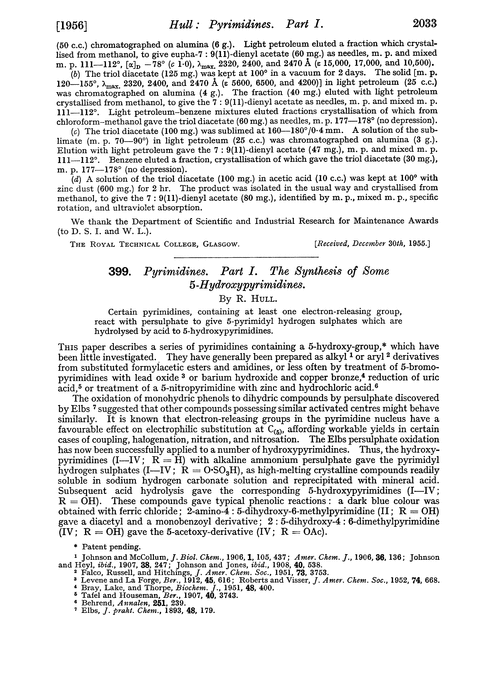 399. Pyrimidines. Part I. The synthesis of some 5-hydroxypyrimidines