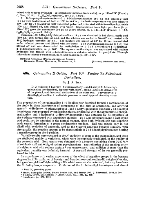 404. Quinoxaline N-oxides. Part V. Further Bz-substituted derivatives