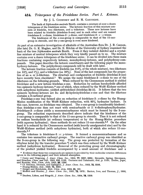 414. Triterpenes of the friedelane series. Part I. Ketones