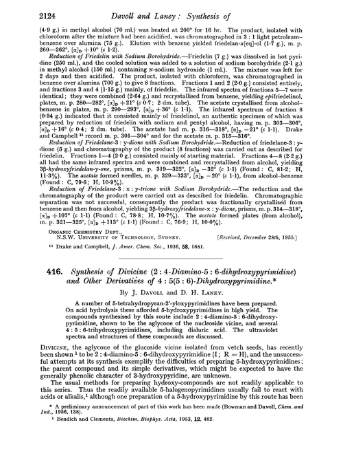 416. Synthesis of divicine (2 : 4-diamino-5 : 6-dihydroxypyrimidine) and other derivatives of 4 : 5(5 : 6)-dihydroxypyrimidine