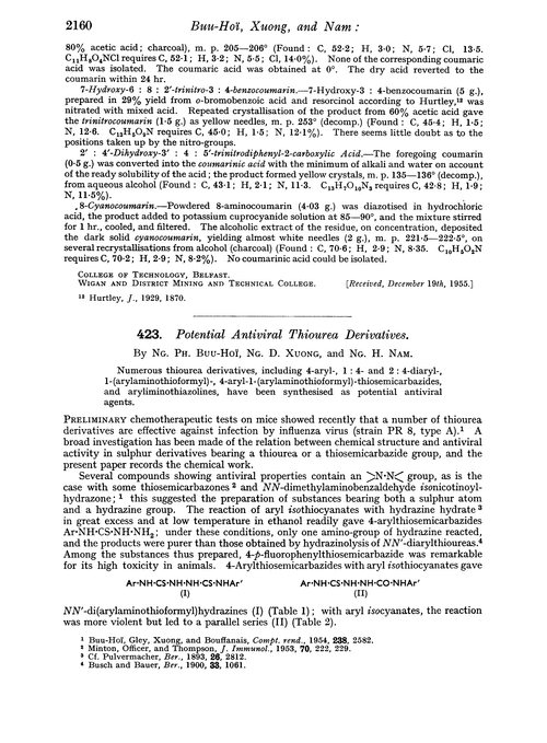 423. Potential antiviral thiourea derivatives