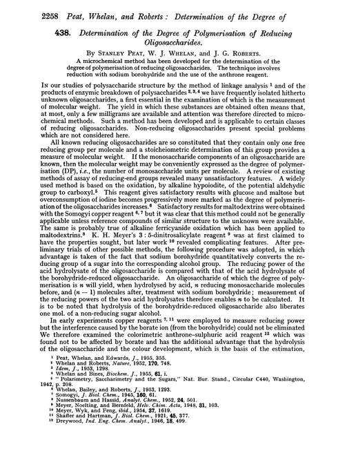 438. Determination of the degree of polymerisation of reducing oligosaccharides