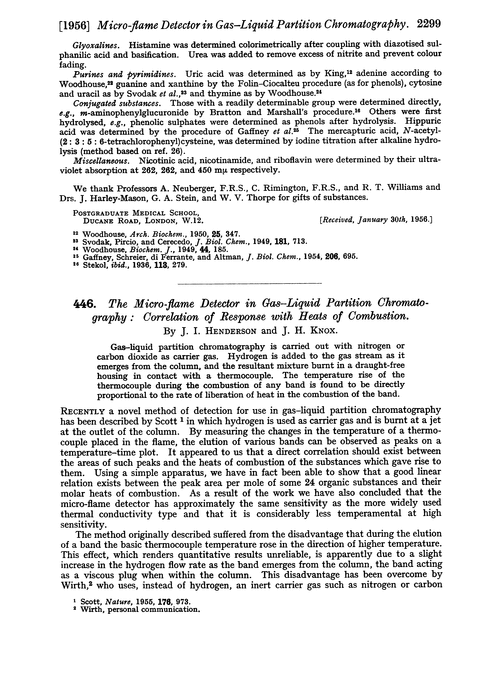 446. The micro-flame detector in gas–liquid partition chromatography : correlation of response with heats of combustion