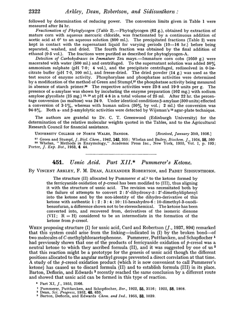 451. Usnic acid. Part XII. Pummerer's ketone