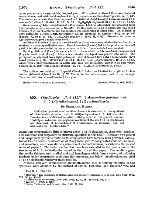 455. Thiadiazoles. Part III. 3-amino-5-arylamino- and 3 : 5-di(aralkylamino)-1 : 2 : 4-thiadiazoles