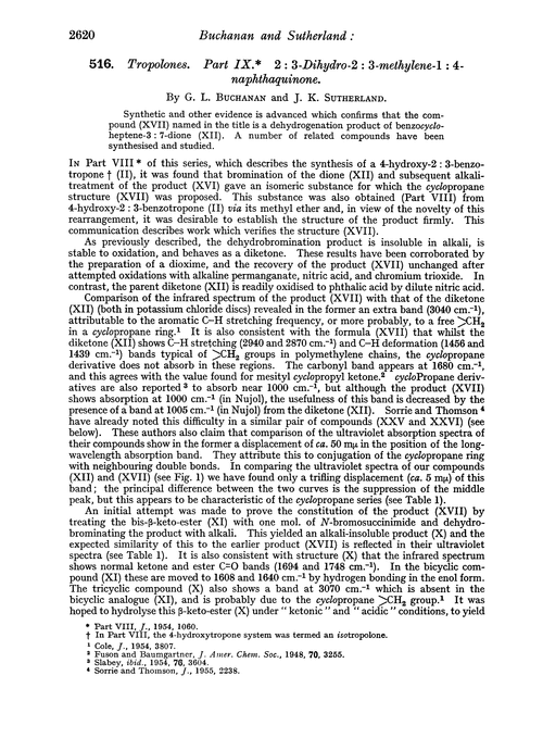 516. Tropolones. Part IX. 2 : 3-Dihydro-2 : 3-methylene-1 : 4-naphthaquinone