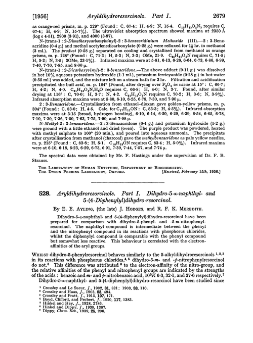 528. Aryldihydroresorcinols. Part I. Dihydro-5-α-naphthyl- and 5-(4-diphenylyl)dihydro-resorcinol